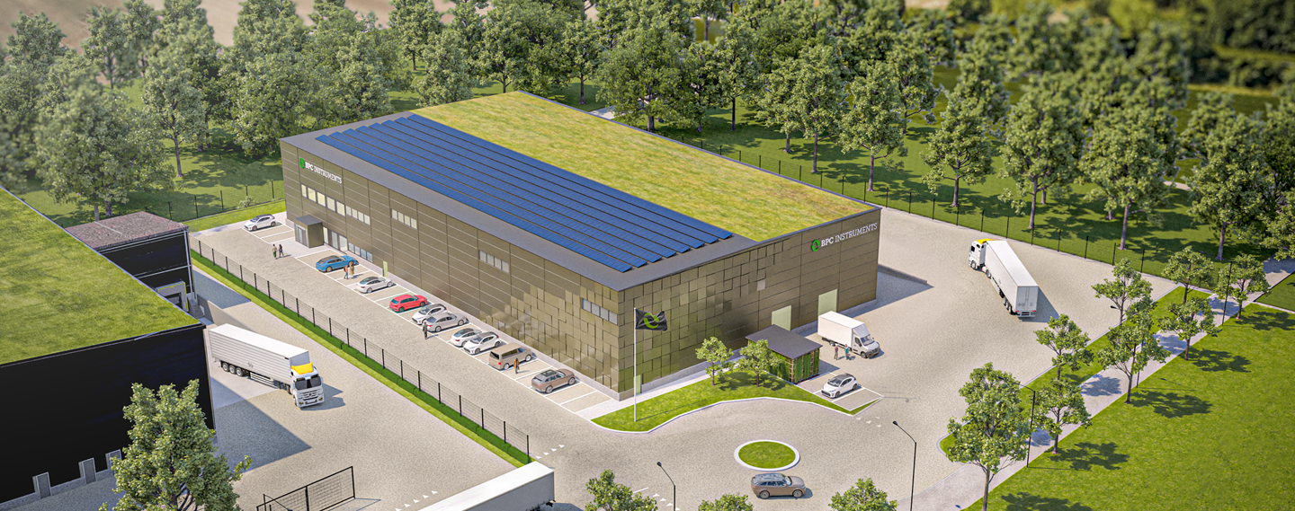 Visionsbild av en möjlig industri eller produktionsanläggning på Gastelyckan i Lund.