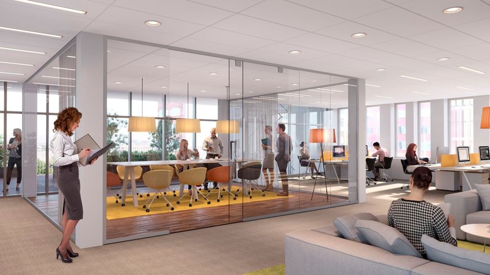 Concept picture of the office landscape at Origo.