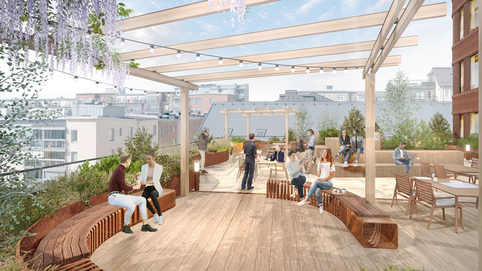 Concept image of the terrace at Posthornet.